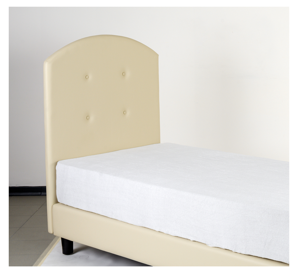 Variante Testiera Round con rivestimento in ecopelle liscia
