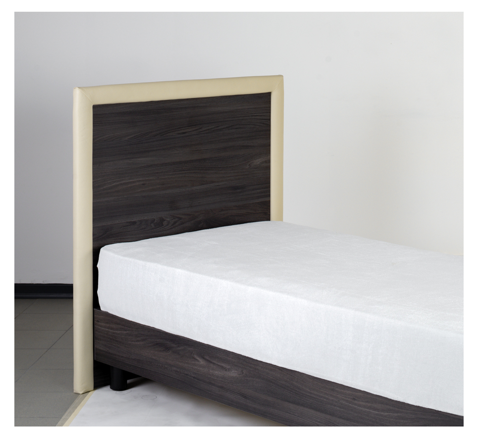 Variante Testiera Wood con rivestimento in ecopelle fisso